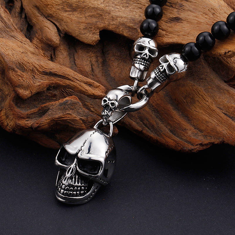 Personalized Smiling Skull Titanium Steel Necklace