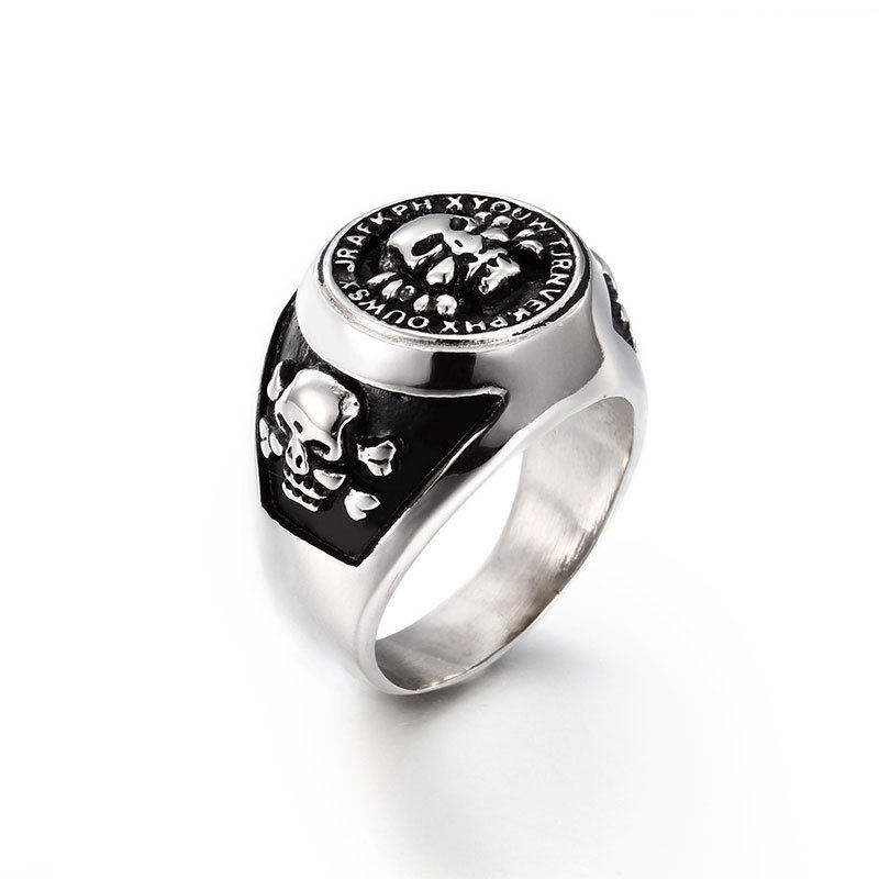 Punk Style Men's Stainless Steel Skull Ring
