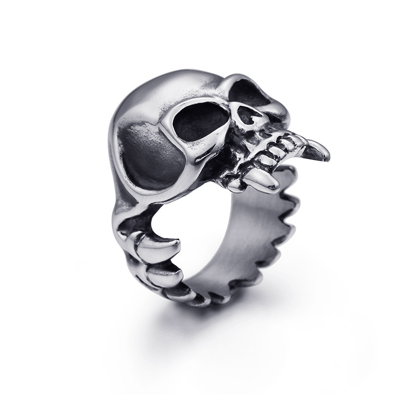 Sharp Tooth Skull Titanium Steel Ring