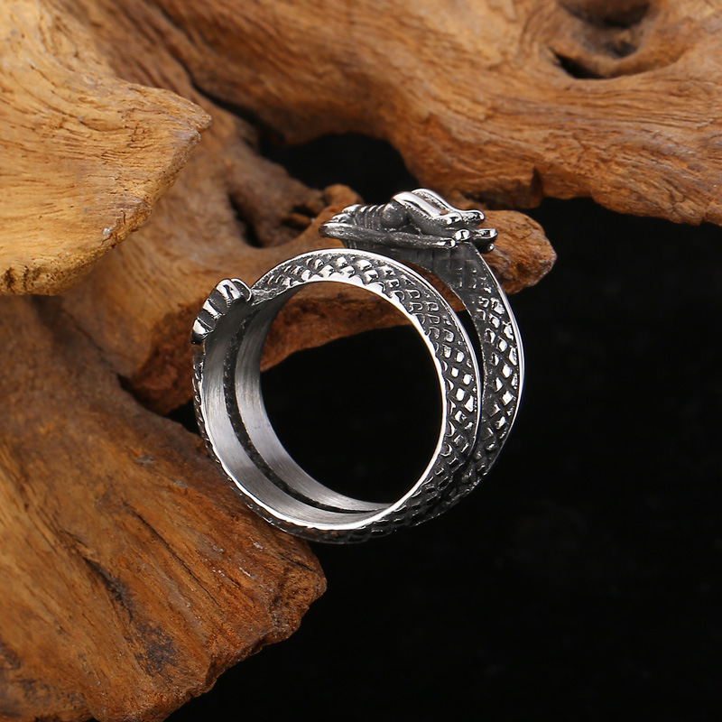 Multi-ring open T-Rex titanium steel ring