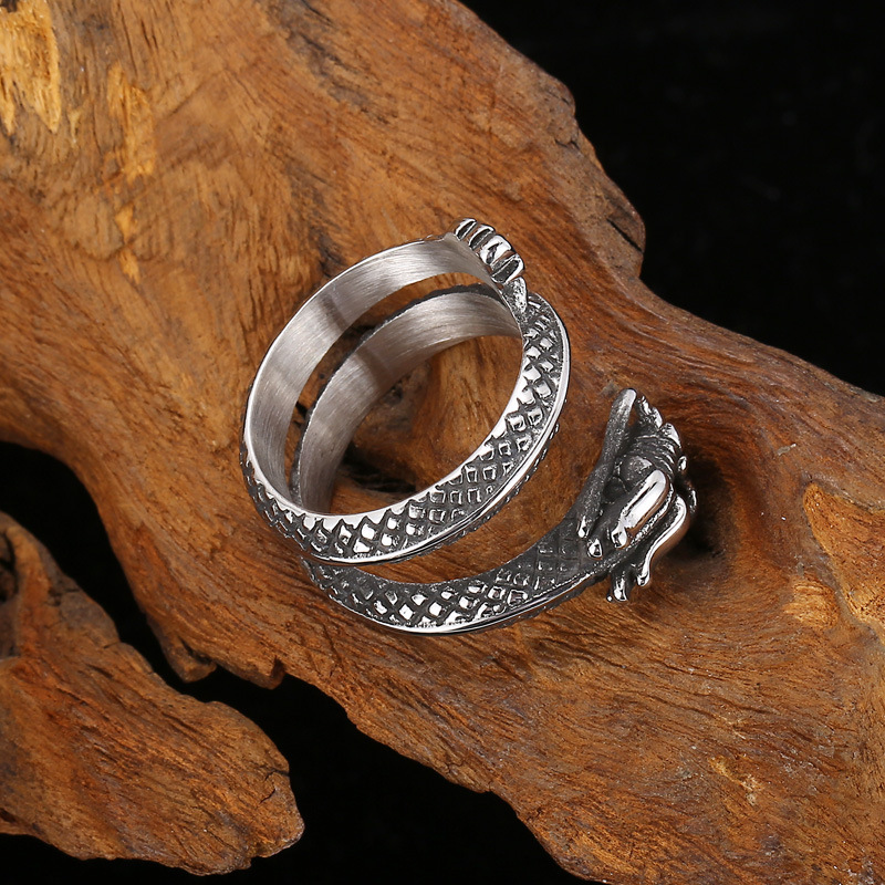 Multi-ring open T-Rex titanium steel ring
