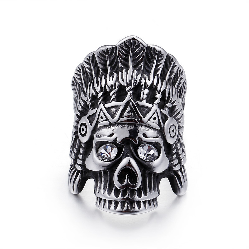 Vintage Indian Chief Skull Ring