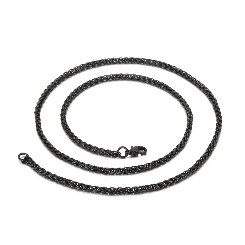 Simple titanium steel flower basket chain men's and women's clavicle necklace