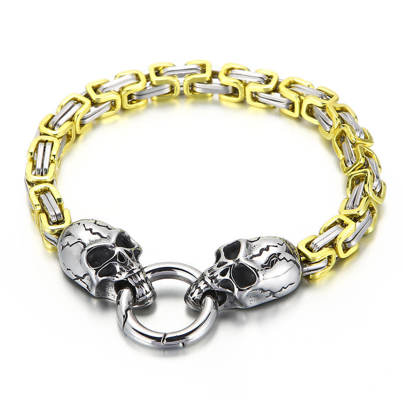Fashionable Pattern Skull Titanium Steel Men's Emperor Chain Bracelet