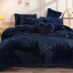 Hot Sale Fluffy Duvet Cover Set Crystal Velvet Plush Bedding Set Warm Bed Sheets Set 4pcs