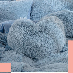 Luxury Soft Faux Fur Velvet Fluffy Bedding Soft Warm Solid Color Bedsheet Set for Home