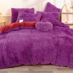 Custom Shaggy Duvet Cover Velvet Bedding Set Faux Fur Luxury Soft Fluffy Bed Sheet Set