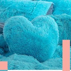 Fashion Rainbow Color Faux Fur Velvet Fluffy Plush Soft Bedsheet Bedding Sets for Home