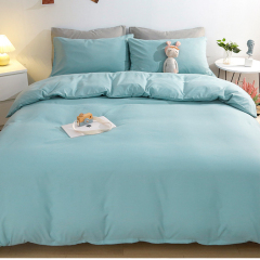 Wholesale High Quality Soft 4 Piece Microfiber Bed Sheet Solid Color Bedsheet Bedding Set