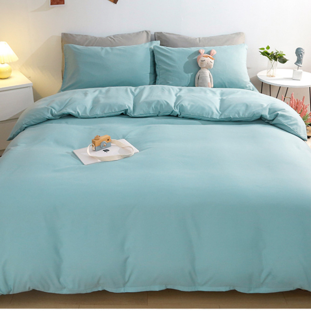 Wholesale High Quality Soft 4 Piece Microfiber Bed Sheet Solid Color Bedsheet Bedding Set