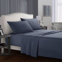 Wholesale Breathable Luxury 4 Piece Solid Color Queen 100% Polyester Bed Sheet Bedding Set