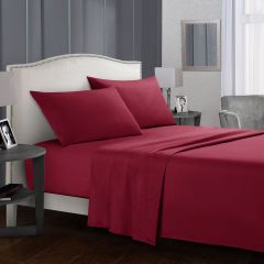 Wholesale Breathable Luxury 4 Piece Solid Color Queen 100% Polyester Bed Sheet Bedding Set