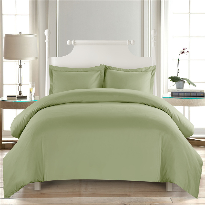 Factory Directly Plain Solid Polyester Duvet Cover Set Bedding Set