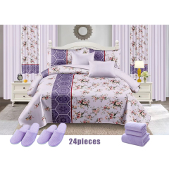 Custom 24 Pieces Bedspread Curtain Bedding Set Printed Bedding Sets with Matching Curtains Bathroom Set