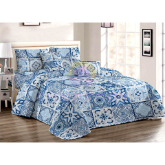 Microfiber Quilts Plant Pattern Bedspreads Patchwork Coverlets Bedding for All Season