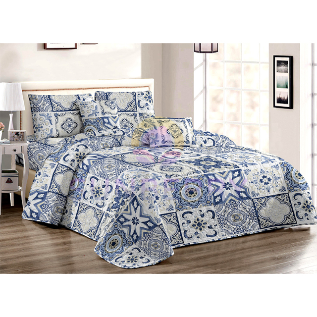 Microfiber Quilts Plant Pattern Bedspreads Patchwork Coverlets Bedding for All Season