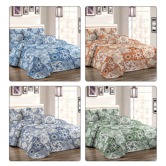 Microfiber Quilts Plant Pattern Bedspreads Patchwork Coverlets Bedding for All Season