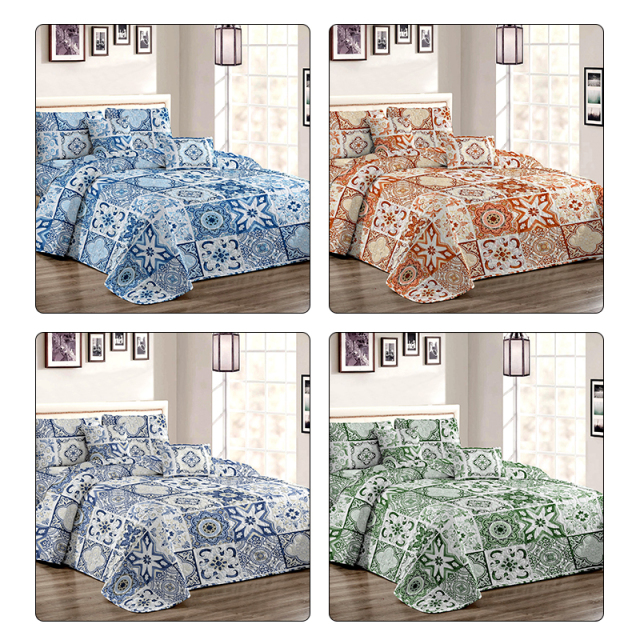 Microfiber Quilts Plant Pattern Bedspreads Patchwork Coverlets Bedding for All Season