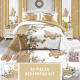 American Style 3D Print Luxury 30 Pieces Sheet Collections Bedding Set with Matching Curtains Cotton Filling Quilt Bedspread Set