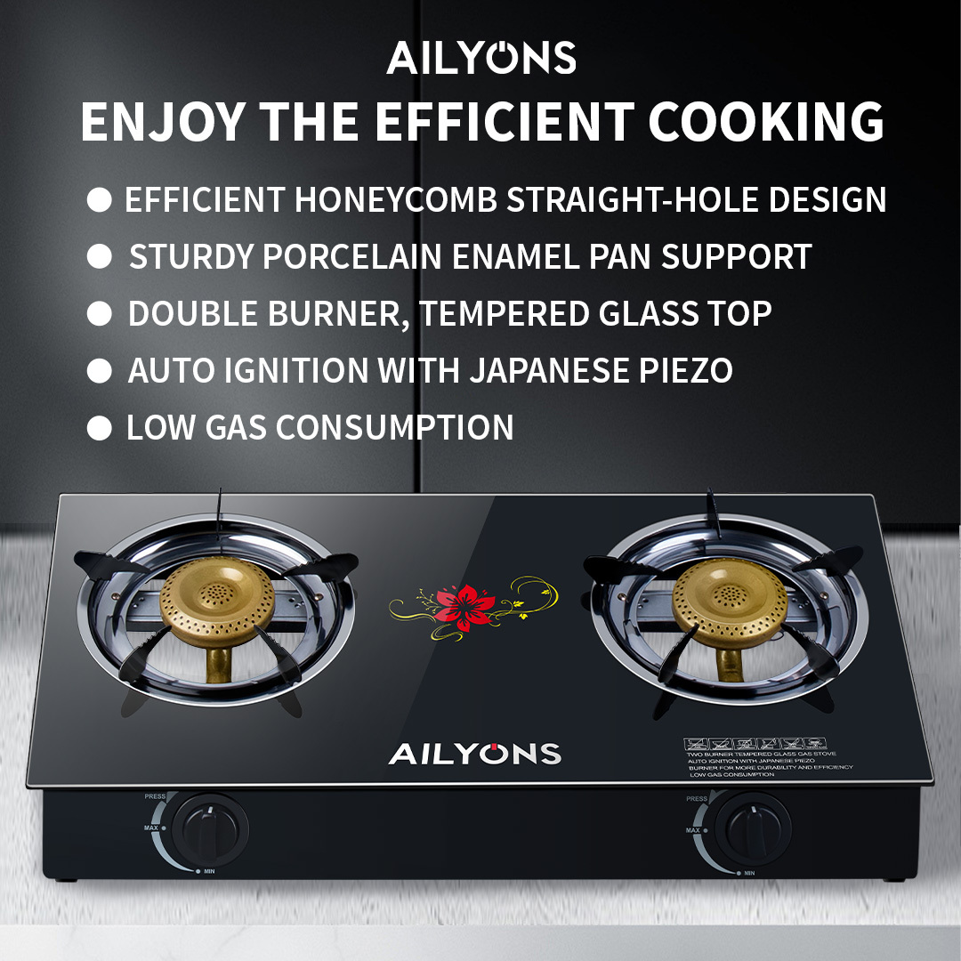 AILYONS GS014-1 Gas Stove Double Burner