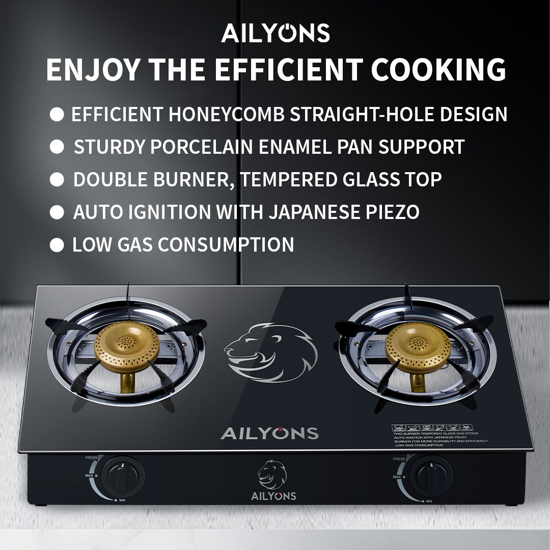 AILYONS GS014-2 Gas Stove Double Burner