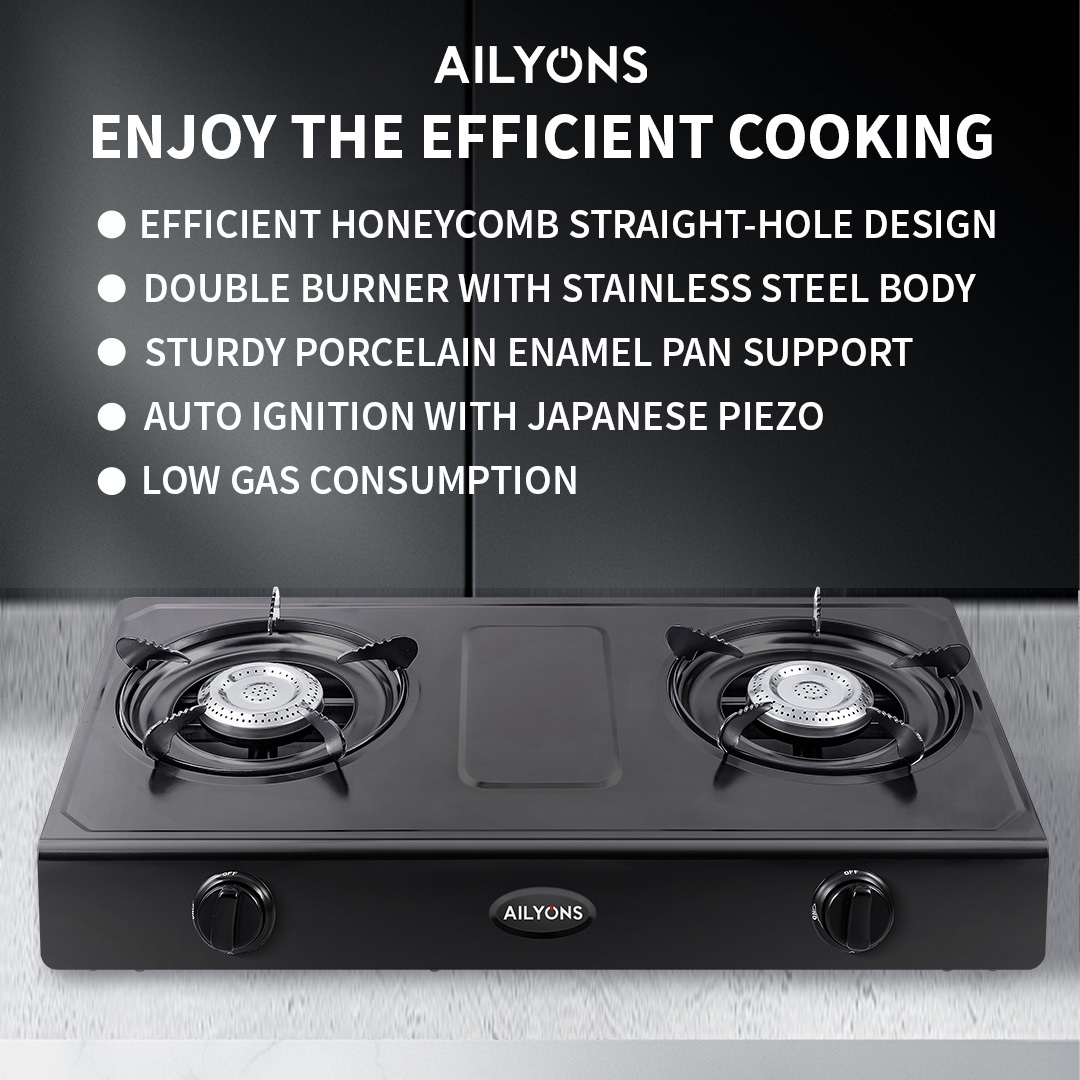 AILYONS GS017-1 Gas Stove Double Burner