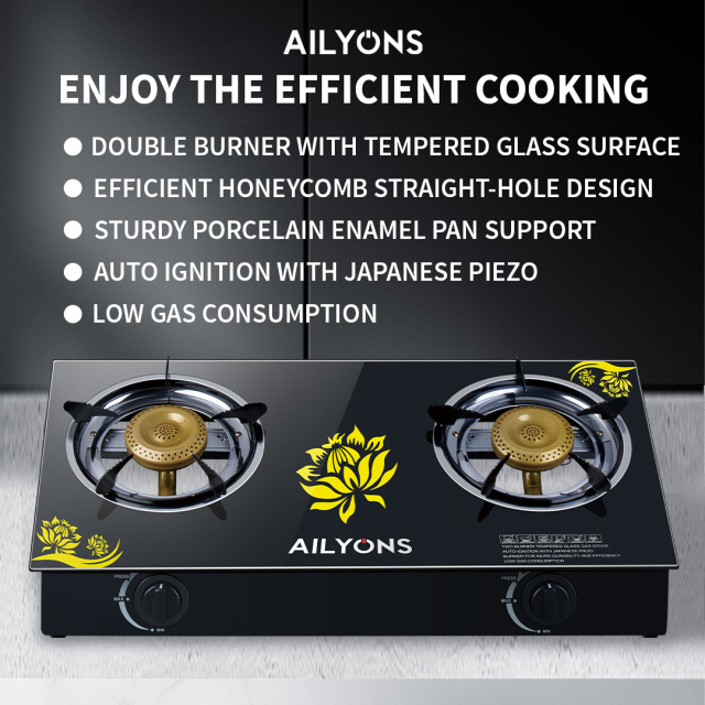 AILYONS GS014-5 Gas Stove Double Burner
