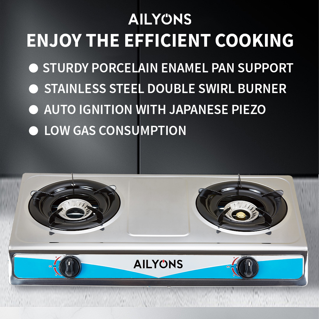 AILYONS GS002 Gas Stove Double Burner