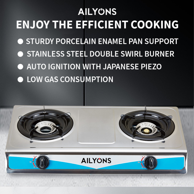 AILYONS GS002 Gas Stove Double Burner