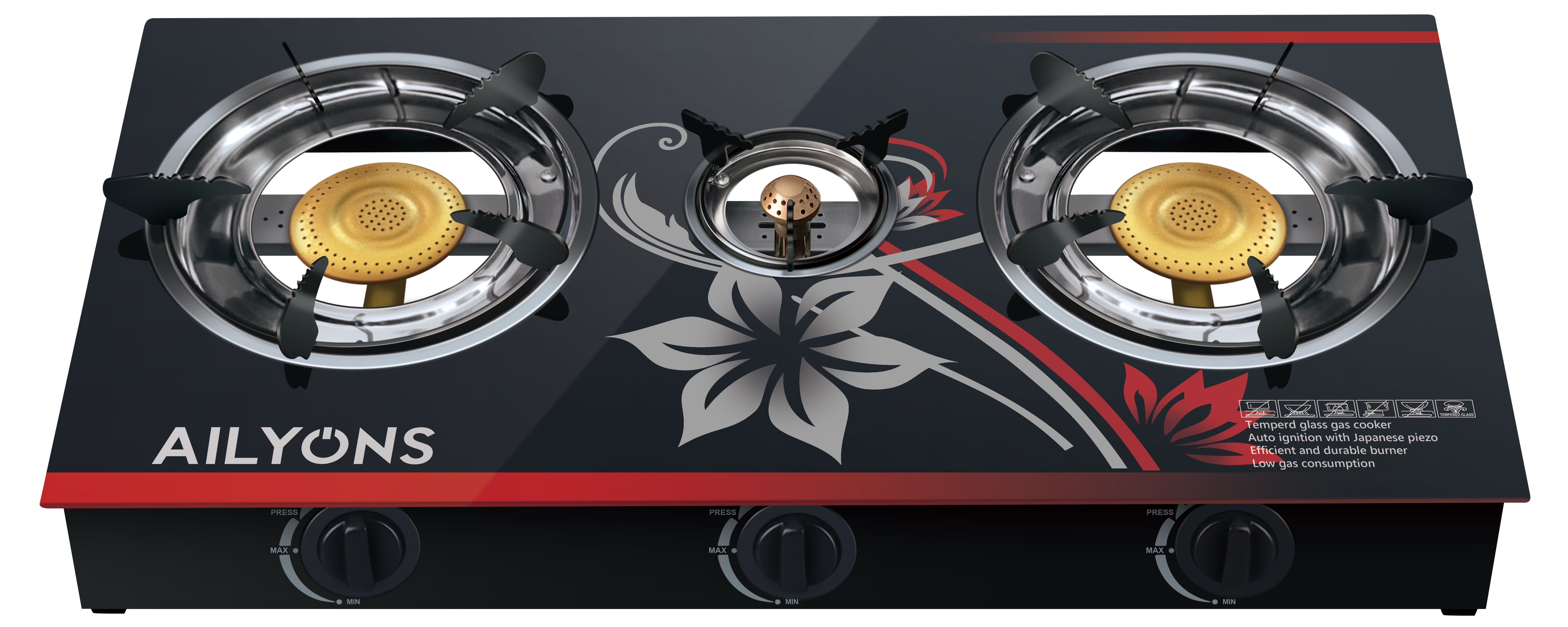 AILYONS GS014-6 Gas Stove Double Burner
