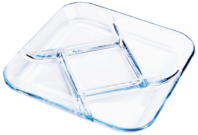 Clear glass dinner plates