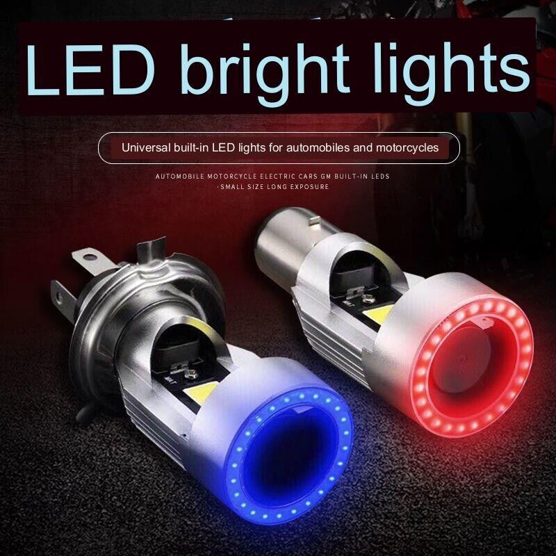 BA20D LED Headlight Bulbs Conversion High&Low Beam 6500K Inner Red