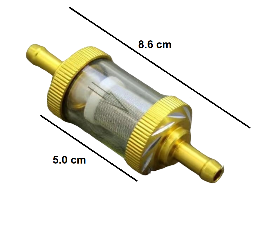 Blue Inline Reusable Motorcycle Glass Fuel Filter