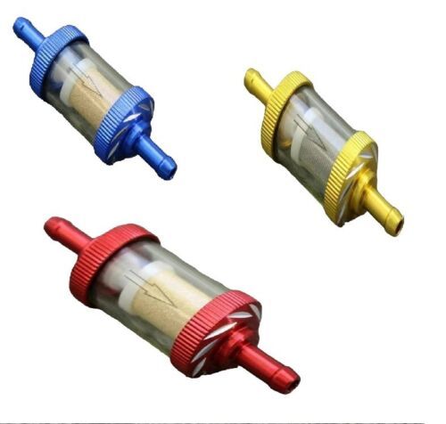 Blue Inline Reusable Motorcycle Glass Fuel Filter