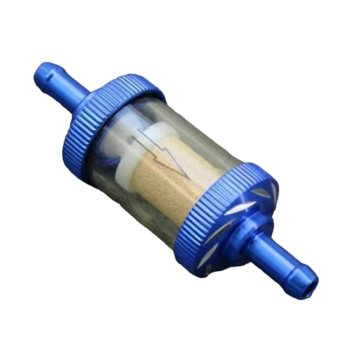 Blue Inline Reusable Motorcycle Glass Fuel Filter
