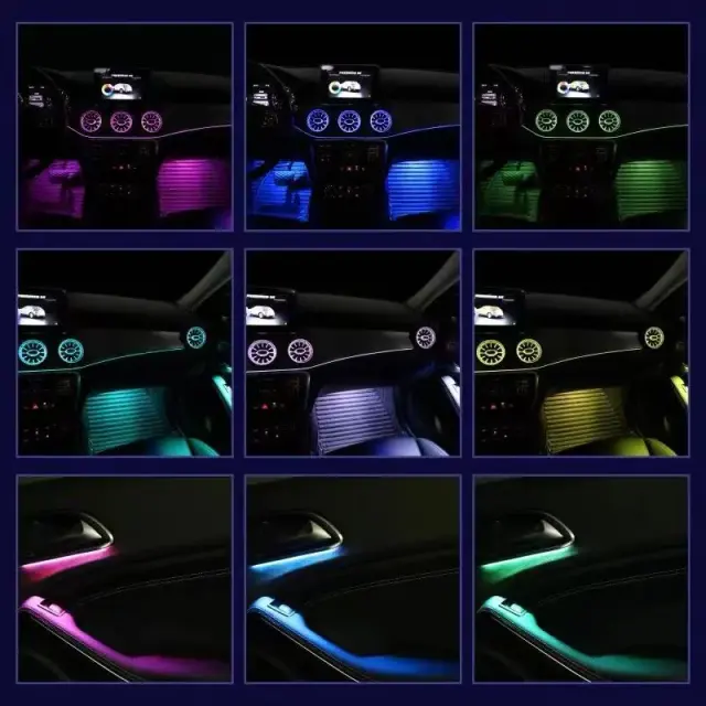 LDHMI Ambient Light 64 Colours Air Vent Rotary Tweeter For Mercedes-Benz A-Class W176 AMG A35/45 B-Class W246 AMG B35/45 GLA W247 AMG GLA35/45 CLA W117 AMG CLA35/45