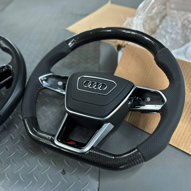 LDHMI Carbon Fiber Steering Wheel  for  Audi RS RS3 RS7 A3 A4 A5 A7 Q7 TT TTS R8
