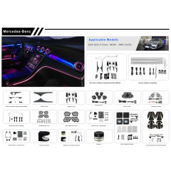 LDHMI Ambient Light 64 Colours Air Vent Rotary Tweeter For Mercedes-Benz 2022-2023 C-Class（W206）AMG C43/63 2023 GLC（W254）AMG GLC43/63