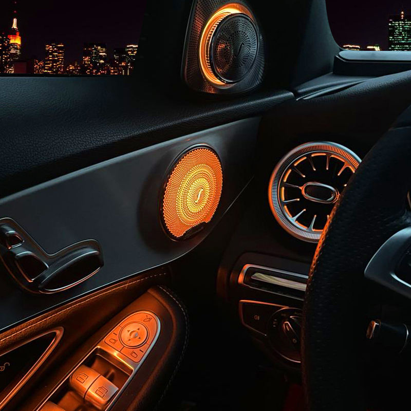 LDHMI Ambient Light 64 Colours Air Vent Rotary Tweeter For Mercedes-Benz C-Class（W205）AMG C43/C63 C-Class copue（W205）GLC（W253）AMG GLC43/63