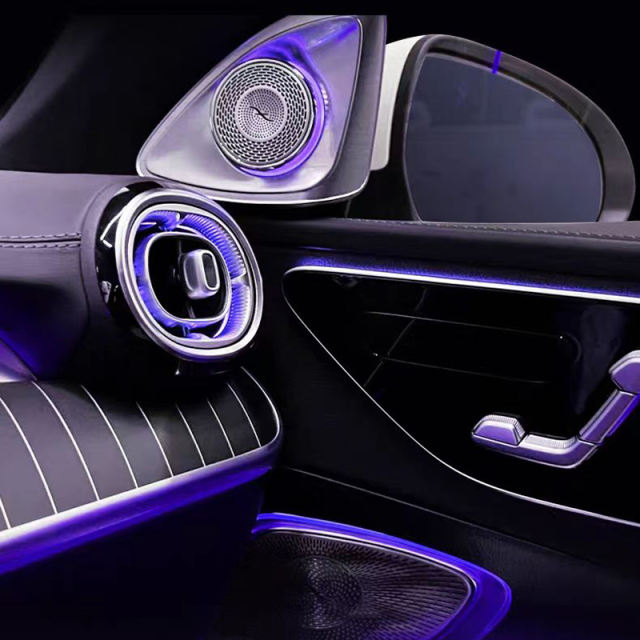 LDHMI Ambient Light 64 Colours Air Vent Rotary Tweeter For Mercedes-Benz 2022-2023 C-Class（W206）AMG C43/63 2023 GLC（W254）AMG GLC43/63