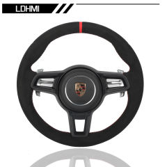 LDHMI Carbon Fiber Steering Wheel  for Porsche Cayenne Panamera Macan 718 Cayman Boxster Style Edition T S GTS Spyder RS  GT4 911 Carrera T 4 Cabriolet S  Carrera 4S Targa 4S Turbo Dakar Taycan 4S Cross Turismo