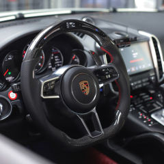LDHMI Carbon Fiber Steering Wheel  for Porsche Cayenne Panamera Macan 718 Cayman Boxster Style Edition T S GTS Spyder RS  GT4 911 Carrera T 4 Cabriolet S  Carrera 4S Targa 4S Turbo Dakar Taycan 4S Cross Turismo