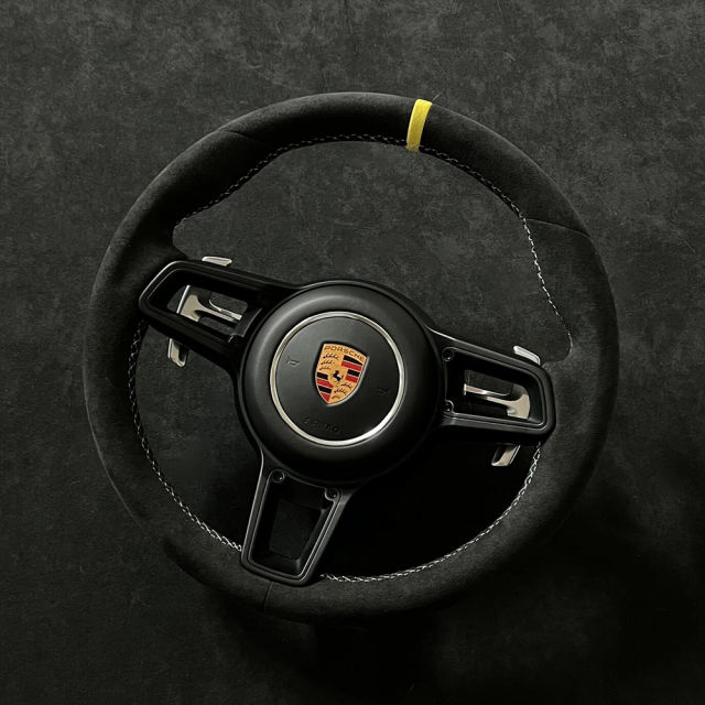 LDHMI Carbon Fiber Steering Wheel  for Porsche Cayenne Panamera Macan 718 Cayman Boxster Style Edition T S GTS Spyder RS  GT4 911 Carrera T 4 Cabriolet S  Carrera 4S Targa 4S Turbo Dakar Taycan 4S Cross Turismo
