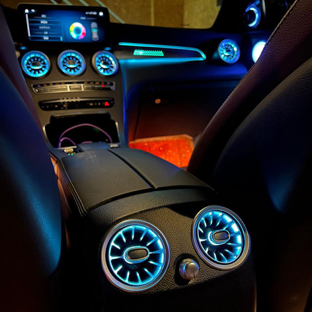 LDHMI Ambient Light 64 Colours Air Vent Rotary Tweeter For Mercedes-Benz 2020-2022 GLC（W253）AMG GLC63