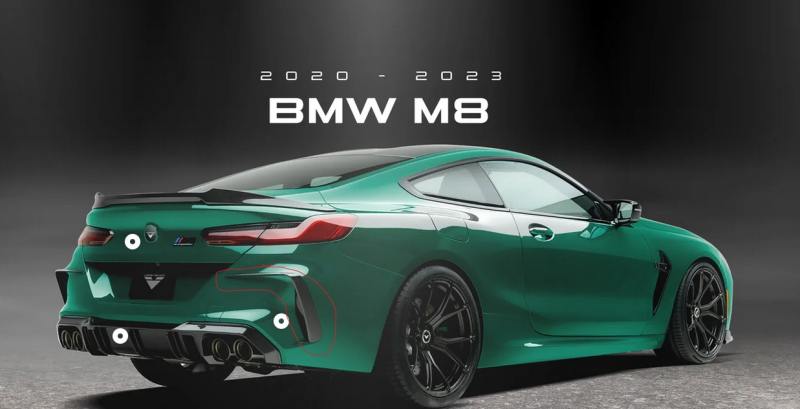 For BMW M8 carbon fiber diffuser front lip side skirt bodykit