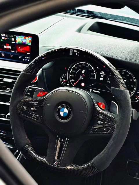 LDHMI For BMW M5 F90 Carbon Fiber Steering Wheel with LED