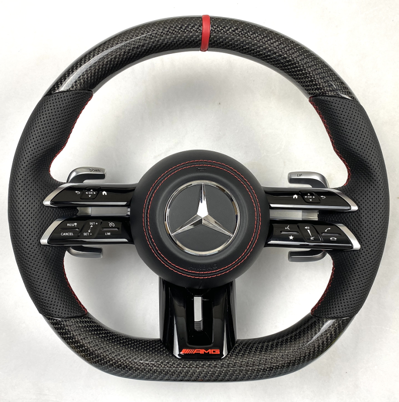 For Mercedes Benz cla c117 old model upgrade to new model carbon fiber steering wheel