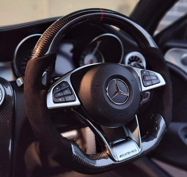 For 2016 GLC carbon fibre steering wheel with alcantara