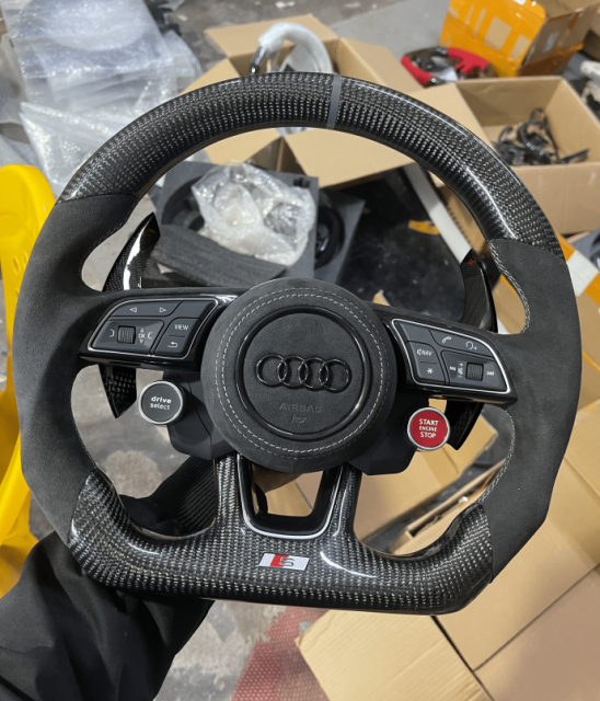 For  audi RS3 upgrade  Akantara new steering wheel