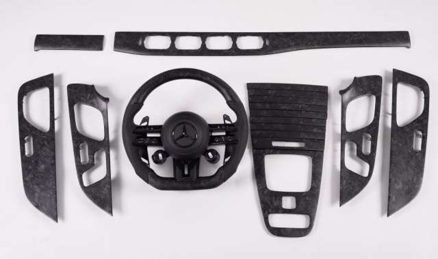 For Mercedes-Benz GLE AMG 2023 Dry forged carbon fiber Interior Dry Carbon Forged Steering Wheel balance